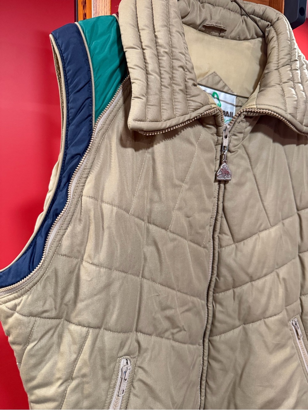 Vintage Pacific Trail Convertible Puffer Jacket Zip Off Sleeves Women’s M Tan - Picture 10 of 13